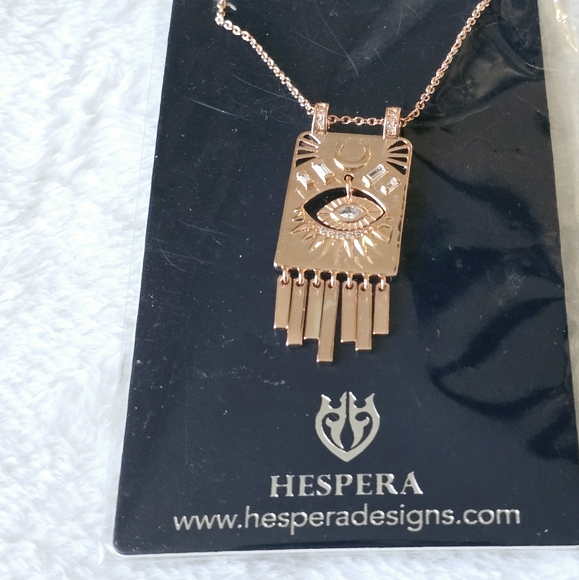 Rose gold evil eye necklace by Hespera - Picture 1 of 2